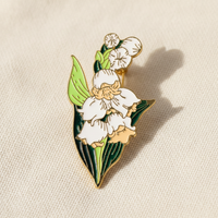 Enamel Iris Flower Brooch Pin for Women, Elegant Floral Lapel Pin Badge