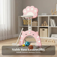 Develops Skills Adjustable Kids Basketball Hoop Easy Installation Indoor Basketball Stand Stable Base Portable Sports Playset for Boys, Toddlers, Babies, Playroom, Bedroom, Living Room, Outdoor