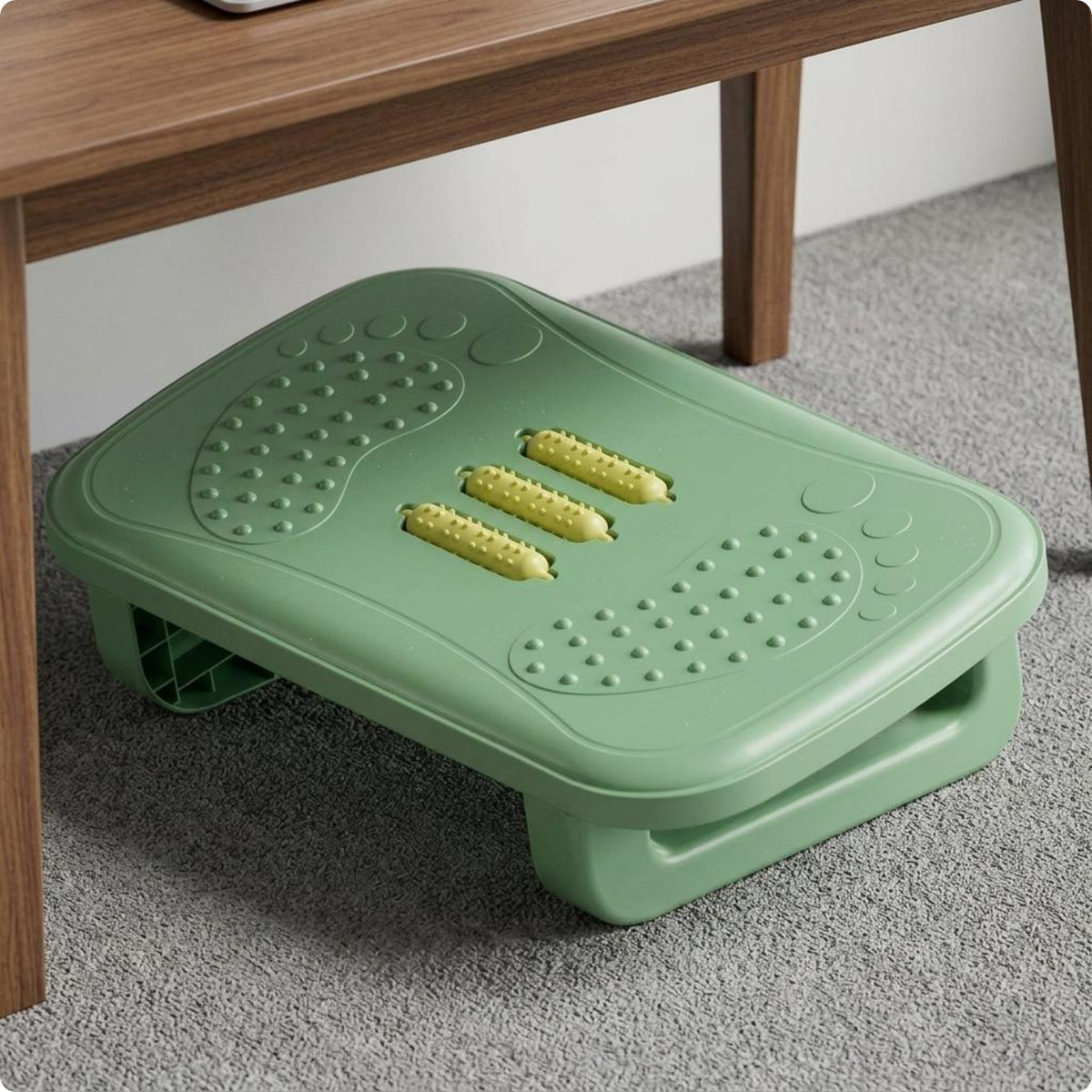 Anti-Slip Under-Desk Footrest Thickened Massage Footrest Exposed Base Under Desk Foot Massager Plastic
