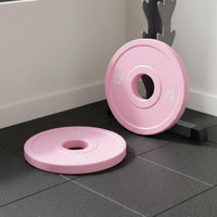 Rounded Edges Pink Barbell Plate IWF Standard Diameter Strength Training Gear Wear-Resistant Printing Fitness Equipment for Beginners, Women