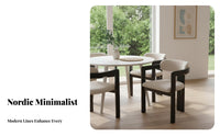 Hornrear Design Chair Sturdy Wood Frame Dining Armchair Minimalist Aesthetic Ergonomic Rearrest for Homeowners, Office