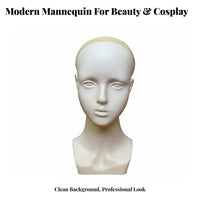 Female Mannequin Head with Shoulders Versatile Cosplay Head Prop Female Hairpiece Display Bust for Cosplayers, Retailers, Salon, Photoshoots