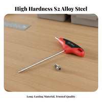 T-Handle Hex Key S2 Alloy Steel T-Handle Allen Wrench Set High Hardness Ball End Hex Wrench for Professionals, Mechanics, Home Repair, Garage, Factory