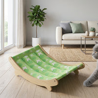 Cat Hammock Bed with Wood Frame, Waterproof Mat for Pet Cooling, Indoor Outdoor Self Cooling for Dogs and Cats During the Hot Summer Season