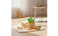 Hand-Eye Coordination Wooden Carrot Toy Set Early Learning Carrot Pulling Game Chew Safe Child-Centered Pull Toy Educational for Toddlers, Babies, Infants, Home