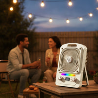 Fan with Speaker Continuous Speed Multifunctional Desk Fan Sound Reactive Speaker for , Bedside