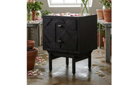 Geometric Drawer Nightstand Fully Assembled Two-Drawer Nightstand Square Pull Handles Bedside Table