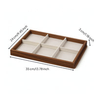 Jewelry Tray Wooden Accessory Tray Organizer Rectangular Open-Top for Collectors, Dresser, Vanity