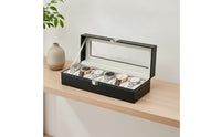 6-Slot Watch Display Box with Window Clear Watch Box Safeguarding Sturdy for Collectors