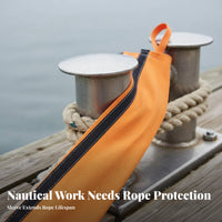 Easy Installation Abrasion Resistant Rope Sleeve Long-Lasting Material Abrasion Resistant Sling Sleeve Adjustable Fit Heavy Duty Sling Chafe Guard Non-Marring for Dockworkers, Crane Operators, Marine Environments, Shipping Docks, Construction Sites