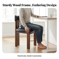 durable Wood Frame Upholstered spine supportrest Wooden Chair Minimalist Design Upholstered Chair with Curved spine support Easy Assembly Household Furniture centuryera Modern design for Homeowners, Families, Adults, Dining Room, Home, Restaurant, Study