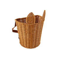 Handwoven Rattan Backpack Basket Hands-Unrestricted Basket with Shoulder Straps Lightweight Long-Lasting for Children, Picnic