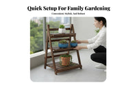 Foldable Design Multi-Tier Folding Planter Shelf Floor-Standing three-tier Plant Shelf Indoor & outdoordoor Use floral Rack Weather-Resistant for Gardeners, homeowners, Apartment Dwellers, Balcony, Living Room, entrancemethod, Corner Space