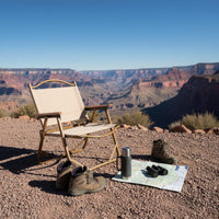 Aluminum Folding Chair Rust-Resistant Portable Fishing Chair Wooden Armrests Lightweight Folding Armchair for Hikers, Patio, Balcony