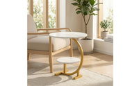 Two-levelTier Side Table Space-Saving Two-Tier End Table Compact Nightstand for Living Room, Bedroom