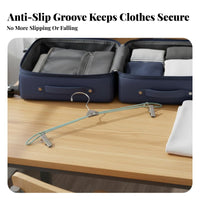 Foldable Clothes Hanger Space Saving Stainless Steel Folding Hanger Non-Slip Hanging Sock Dryer for Jet-Setters, Students, Dorm Room, Camping