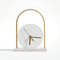 Freestanding Desktop Clock Ornament Sculptural Clock with Standing Base Analog Sophisticated for Shelf, Office, Study