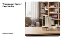Bookend Rack with Drawer Spacious Storage Desk organizer with Bookends for Students