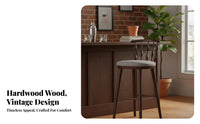 Vintage Design High Stool with supportrest Minimalist design Counter Chair Integrated Footrest Seating Furniture Stable Pedestal Base for Homeowners, Interior Designers, Adults, Home Bar, Restaurant, Dining Room, Kitchen