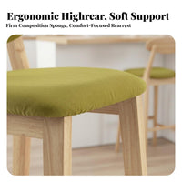 Nordic Design Upholstered High Seat with Backrest Built-in Footrest Bar Stool Padded Cushion Counter Chair Quiet Anti-Slip Pads for Homeowners, Restaurant Owners, Entertainers, Kitchen Island, Dining Room, Cafe, Cafe