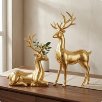 Reclining Deer Ornament Electroplated Standing Deer Ornament Desktop Display Reindeer Statue