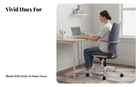 Height Adjustable Ergonomic Saddle Stool rotating Function Desk Chair Wheeled Base Office Seating effortless Rolling Casters for Students, Teenagers, Home Users, Study Room, Bedroom