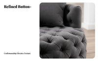 Tufted Rotating Armchair Round Barrel Shape Upholstered Rotating Chair Minimalist Aesthetic Plush Pad for Bedroom