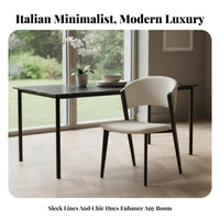 Minimalist Design Upholstered Backrest Chair Modern Design & Appearance Upholstered Side Chair with Metal Legs Soft Padded Seat Indoor Furniture Sturdy Frame for Cafe Owners, Homeowners, Interior Decorators, Dining Room, Kitchen, Bedroom, perusing Corner