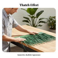 Fireproof Aluminum Straw Roofing Retardant Artificial Thatch Panel Realistic Appearance for Landscape Designers, Gazebo, Patios, Patio