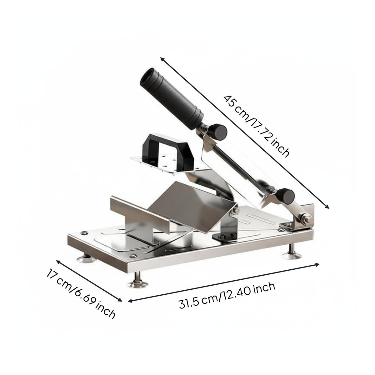 Multi-Functional Manual Meat Cutter Adjustable Thickness Kitchen Appliance Coil-Assisted Feed for Barbecue