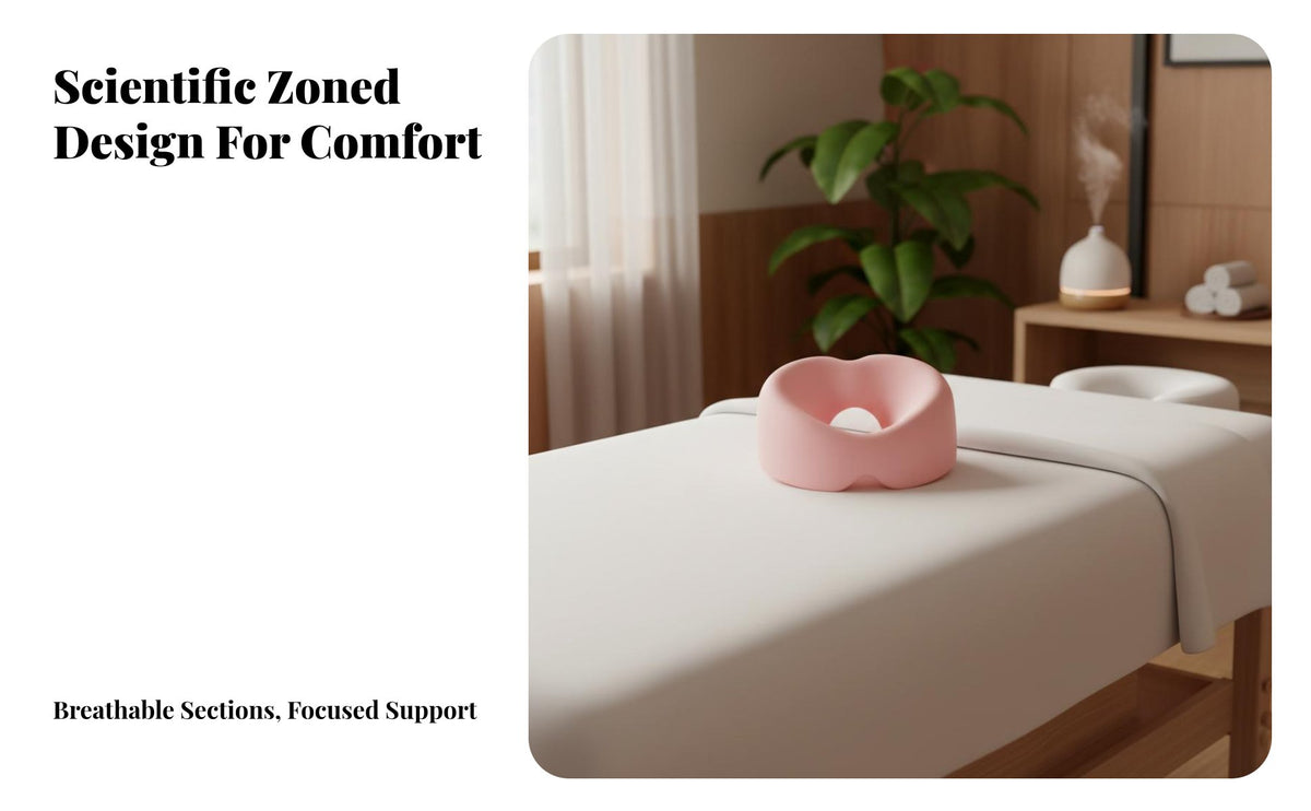Slow Rebound Massage Face Cradle Cushion Ergonomic Design Memory Foam Prone Pillow Soft Velvet Cover for Office Workers, Beauty Salon, Home