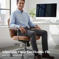 Height Adjustable Upholstered Swivel Armchair Modern Aesthetic Upholstered Computer Seat Soft Padding Desk Chair Ergonomic Design for Gamers, Students, Adults, Study Room, Bedroom, Dressing Table