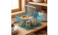 Metal Wire Shopping Basket Compact Wire Shopping Basket Heavy-Duty for Countertop Organization