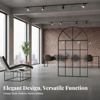 French Aesthetic Arched Metal Screen Retro Design Glass Archway Divider Versatile Our Company E Faux Window Partition Sturdy Construction for Interior Designers, Apartment Dwellers, B Our Company Iness Owners, Bedroom, Restaurant, Cafe, Office