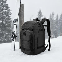 Ski Helmet and Footwear Bag Water Resistant 50L Ski Gear Backpack Snowboard Footwear Backpack Waterproof Ergonomic Rear Panel