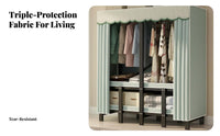No Assembly Required Open Wardrobe with Shelves independentstanding Clothing Rack with Shelves independent Standing Bedroom Furniture Easy to Assemble for Apartment Dwellers, Renters, Students, Cloakroom, Small Spaces, Dorm Room, Entryway