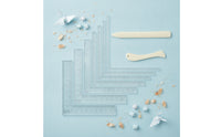 Ruler with Paper Knives Engraved L-Shaped Ruler Compact Measuring Tool for Crafting