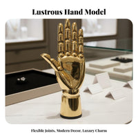 High Gloss Surface Electroplated Hand Model Elegant Decoration Jewelry Display Hand Stable Base Bracelet Holder Stand Stylish Design for Retailers, Crafting Professionals, Collectors, Trade Exhibition Booth, Trade Exhibition S, Countertop, Dressing Table