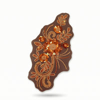 Embroidered Applique Floral Beaded Applique Mesh Ornament with Beads Decorative Trim 3D for Dressmakers, Necklines