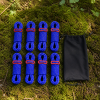 4mm Reflective Guy Ropes with Adjusters for Outdoor Camping Tents and Tarps, 8-Pack