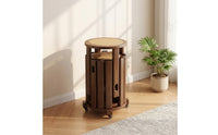 Woven Stackable Stool Space-Saving Stool with Rattan Seat Easy to Move Seating Compact for Apartment Dwellers, Small Apartments