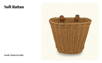 Kids Bike Basket Adjustable Straps Woven Basket Easy to Install Children's Cycle Carrier for Young Children