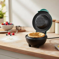 Multi-Functional Mini Waffle Bowl Creator Non-Stick Ice Cream Bowl Press Easy Cleanup Electric Fluted Cake Creator for Dessert, Party