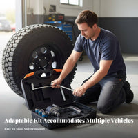 Effortless Operation Tire Changing Tool Kit Long-Lasting Alloy Steel Heavy Duty Lug Wrench Kit Portable Labor Saving Lug Wrench Non-Slip Grip for Mechanics, Car Owners, Wheel Maintenance, Roadside Emergency, Auto Repair Shop, Vehicle Trunk