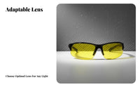 Glare-Reducing Driving Glasses Lightweight Cycling Sunglasses Windproof Jog Ning Glasses Shock Resistant Half-Frame Sunglasses