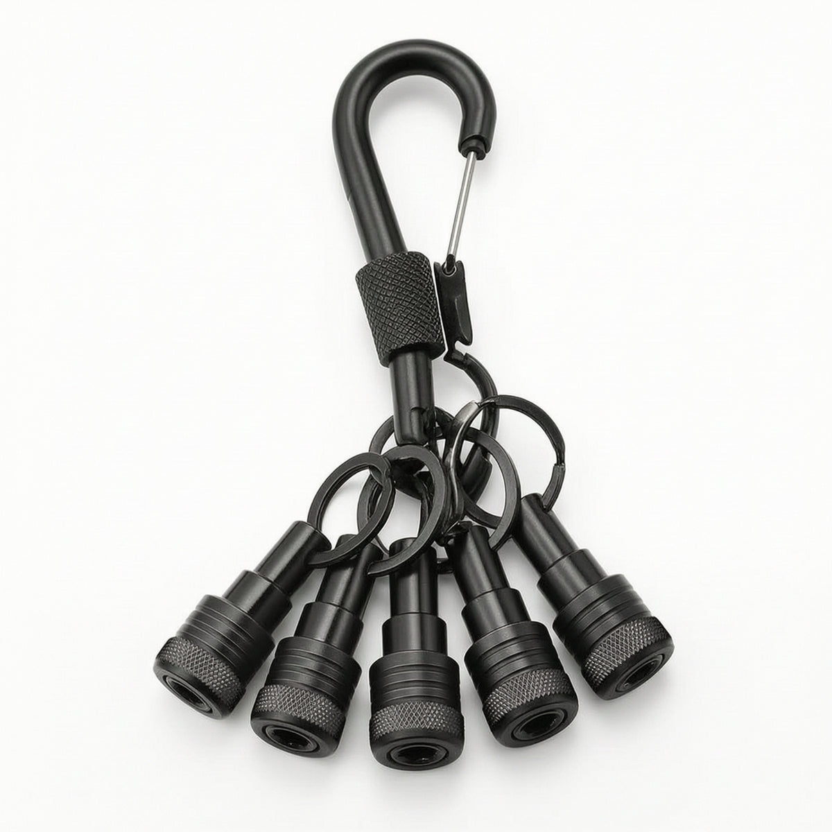 Hex Bit Holder Keychain Quick-Release Hex Bit Holder with Carabiner Keychain Compact Everyday Carry for Handymen
