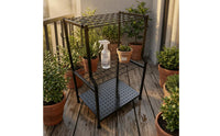 exposedFrame Garden Tool Rack Perforated Tray Garden Storage Rack Indoor Outdoor Use Rake Holder Large Capacity