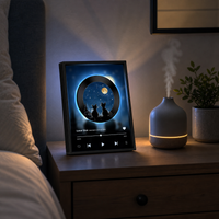 Rotating Record Player Bluetooth Speaker with Ambient Light, Touch Control, High-Fidelity Sound, TF Card Support
