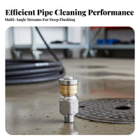 4 Pieces Stainless Steel High Pressure Drain Nozzle Set Clog Remover Sewer Jetter Nozzle Kit Heavy Duty for Plumbers, Drains, Gutters
