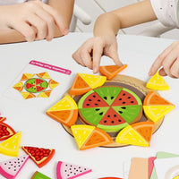 Early Learning Developmental Fruit Toy Set Hand-Eye Coordination Fruit Slice Toy Set Set Parent-Child Interaction Pattern Blocks Stimulates Creativity for Preschoolers